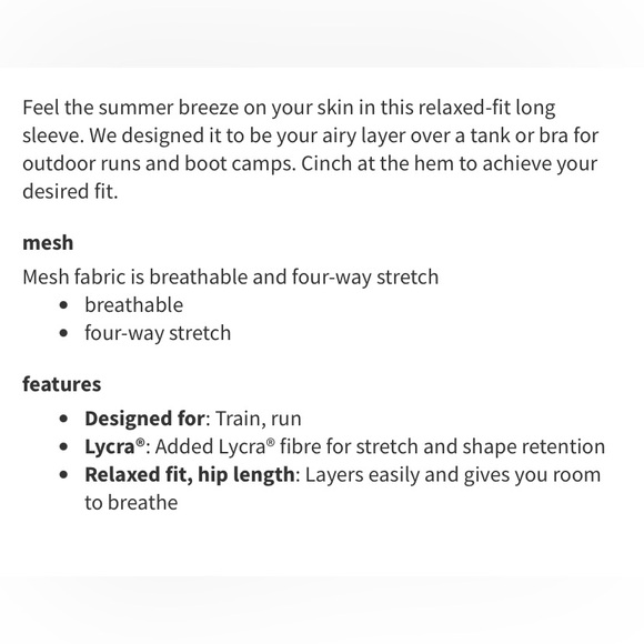 🍋 Lululemon, Lean In LS striped mesh top - Picture 3 of 7